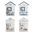Mediterranean House Shaped Wooden Key Cabinet Box Holder Organizer Wall Mount Tool Boxs