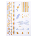 10 Sheets Waterproof Fashional Stamping Metal Tattoo Stickers Temporary Tattoos