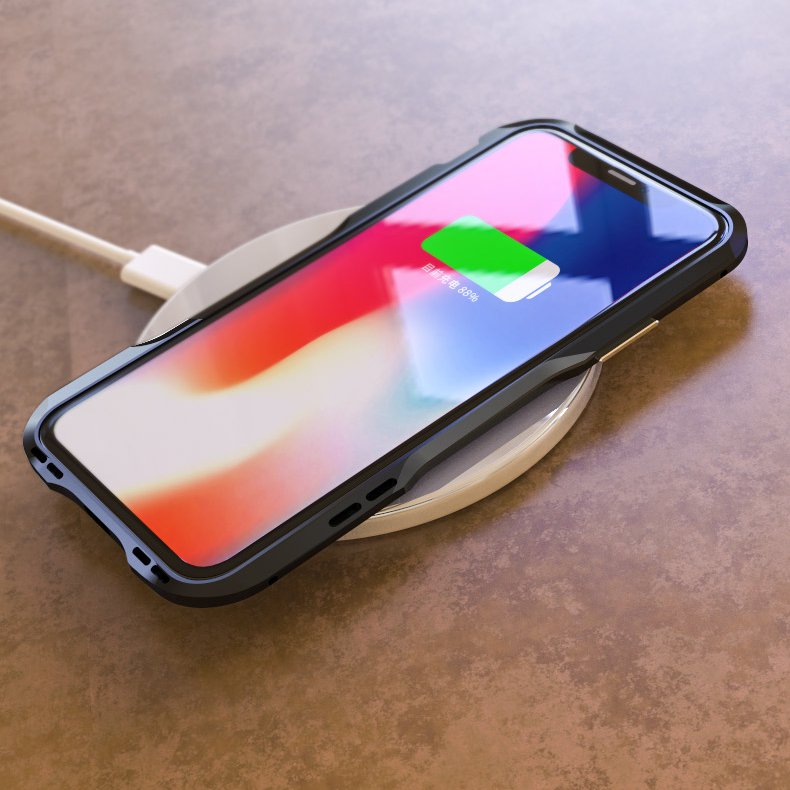 Luphie Magnetic Adsorption Metal+Tempered Glass Protective Case For iPhone X Clear Scratch Resistant