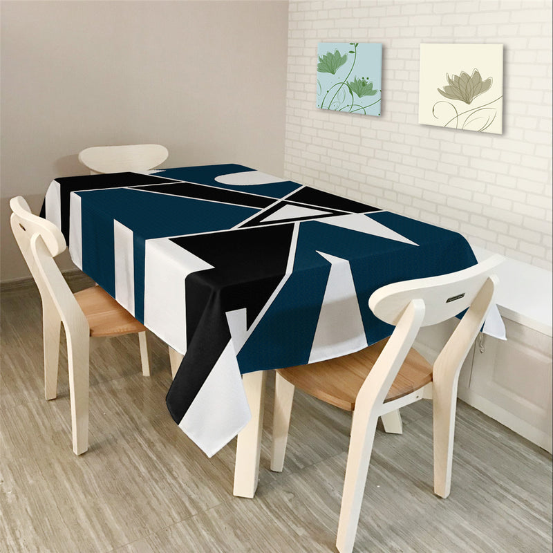 Modern Simple Rectangle Polyester Tablecloth Colorful Triangle Geometry