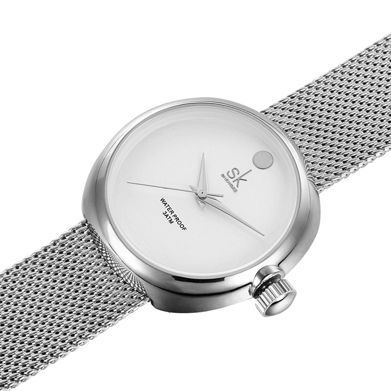 SK K0029 Casual Style Stainless Steel Women Watch Gift Quartz Movement Watches