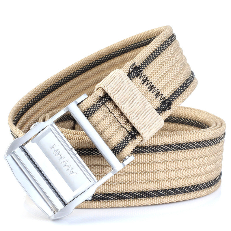 AWMN S02 125cm Silver Buckle Men Women Camouflage Military Tactical Belt Pants Canvas Fabric Belt