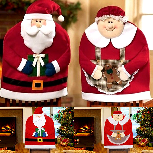Christmas Santa Claus Chair Covers Dinner Chair Decorations Xmas Gifts for Home Party Holiday