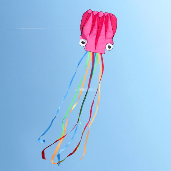 5.5m Soft 3D Octopus Kite Folding Portable Toy Kite For Kids Outdoor Game