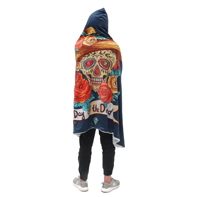 130x150cm Hooded Blanket Wearable Thickened Double Plush 3D Digital Printing Blankets