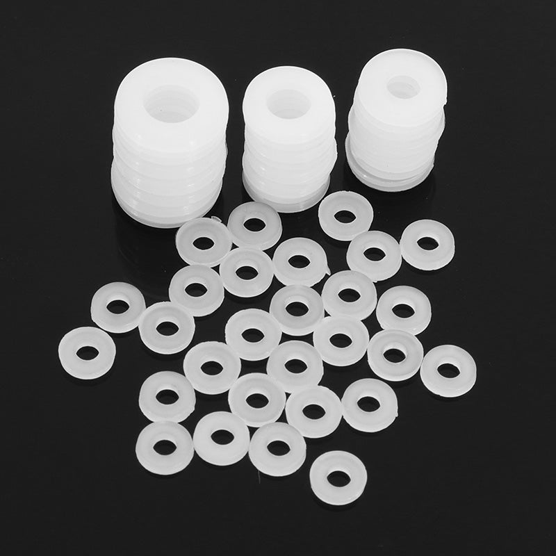 Suleve MXNW2 100pcs M2 M3 M4 M5 White Nylon Flat Washer Gasket Thickness 1mm