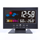 Bakeey Digital LCD Thermometer Hygrometer Sound Activated Screen Weather Forecast Temperature Trend Calendar Snooze Alarm Clock