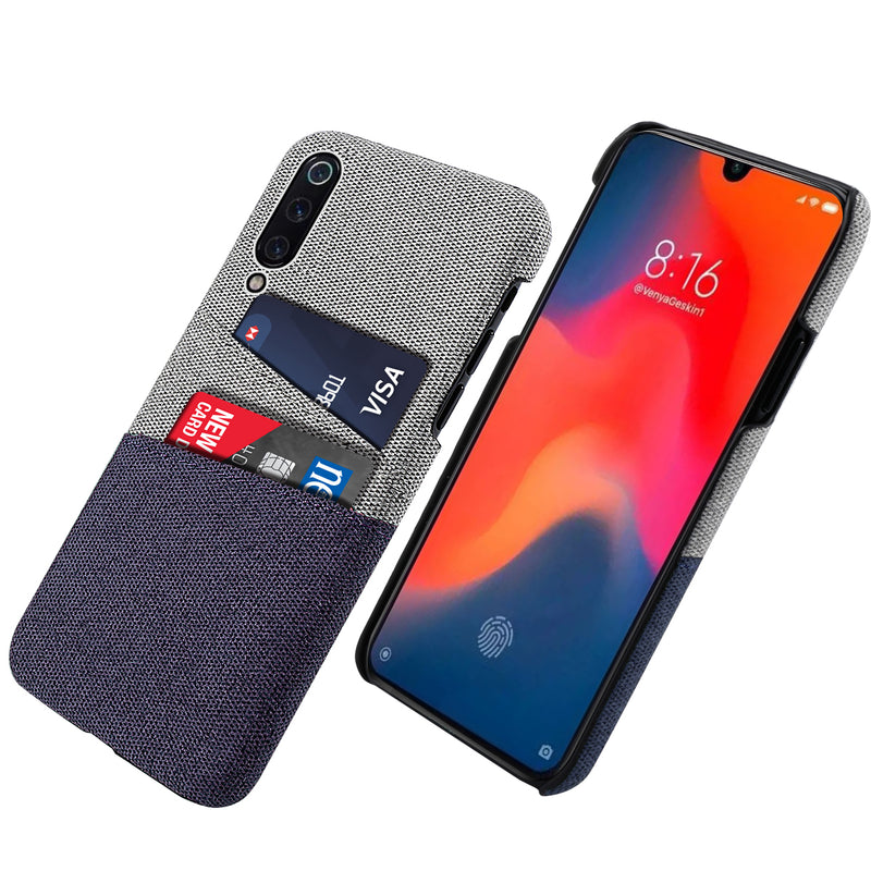Bakeey Fabric Cloth Woven Double Card Holder Slim Hard PC Protective Case For Xiaomi Mi9 Mi 9 / Xiaomi Mi9 Mi 9 Transparent Edition
