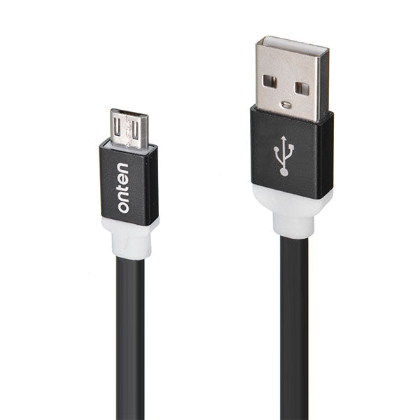 Onten OTN 7287 Black Lightning to Micro USB flat cable for Android devices Aluminum Alloy Shell