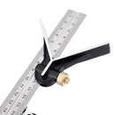 DANIU 12 Inch 300mm Adjustable Combination Square Angle Ruler 45/90 Degree With Bubble Level