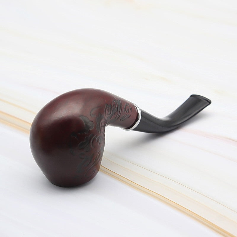 Solid Wooden Classic Smoking Bent Pipes With Beautiful Carve Patterns Tobaccos Pipes