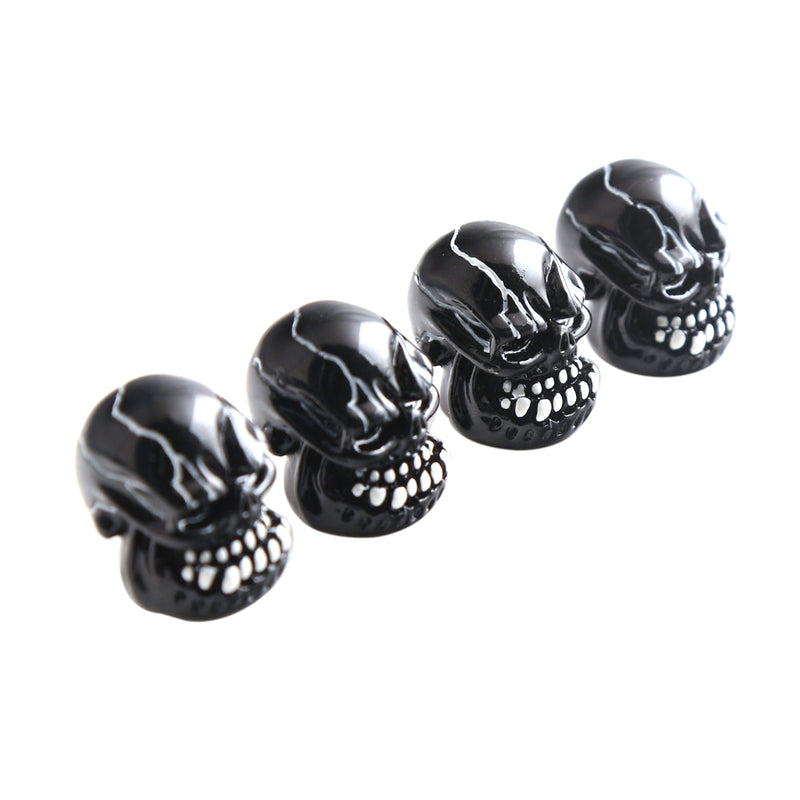 4Pcs Universal Resin Skull Head Car Wheel Tire Valve Stem Caps Automobiles Tyre Dustproof Lid Decora