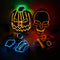 4-Modes Scary Mask Cosplay Led Costume Mask EL Wire Light Up for The Purge Movie