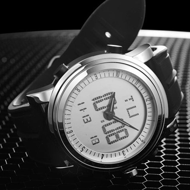 SINOBI 9368 Fashion Men Sport Watch Dual Display Multifunction Silicone Band Digital Analog Watch