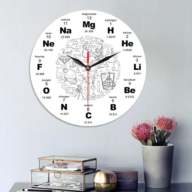 Emoyo ECY025 Chemical Element Table Wall Clock 3D Wall Clock For Home Office Decorations A