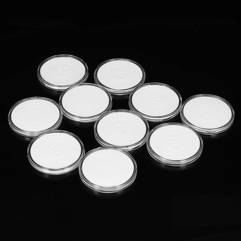 10Pcs Clear Polystyrene Capsules with Coin Holder Case Adjustable for 20 to 40mm Coin