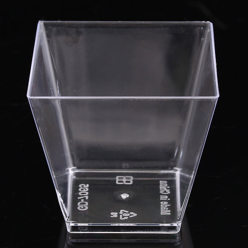 40pcs Plastic Square Mousse Cake Dessert Cup Sample Drink Jelly Tumbler Party Wedding Decor