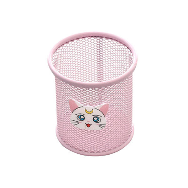 Creative Stationery Children Student Cartoon Metal Mesh Pen Holder Desktop Arrangement Grid Office Receiving Barrel