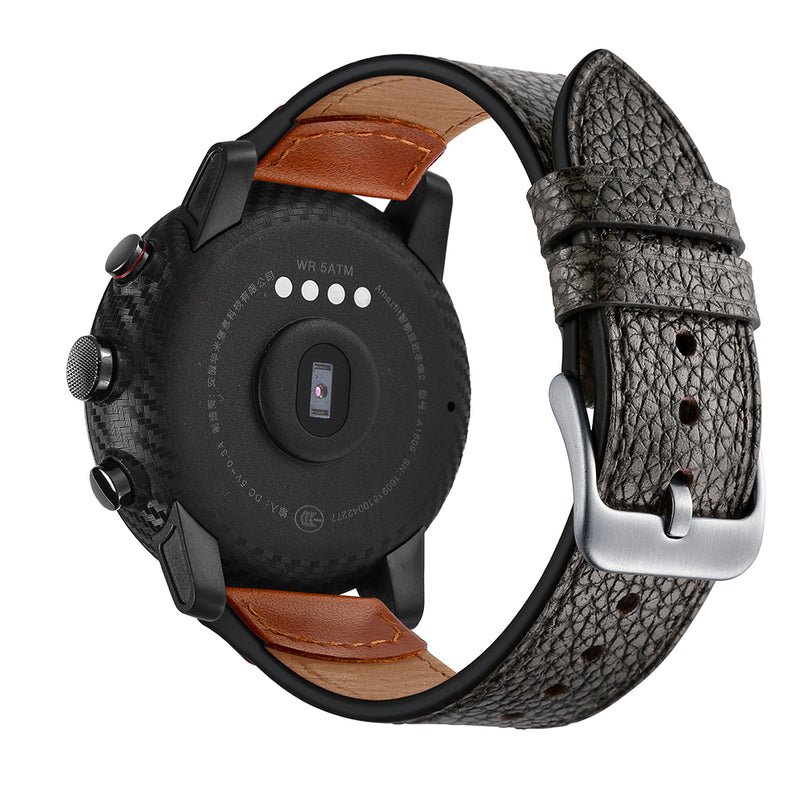 Unique Design 22mm Genuine Leather Strap Watch Band for Xiaomi AMAZFIT Strato Sports Smart Watch 2