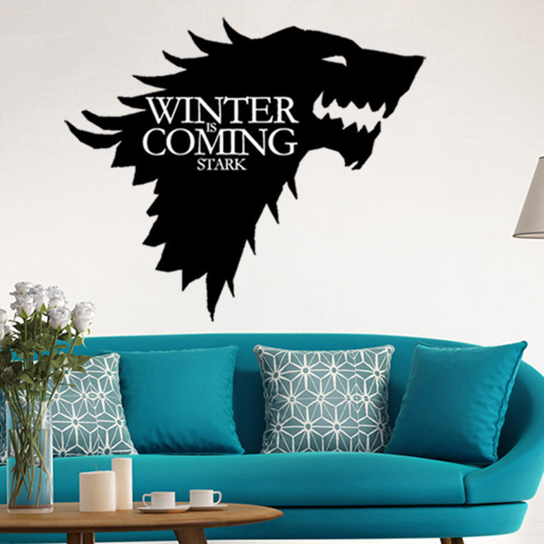 T-5 Game Of Thrones  Stark Family  Emblem Ice Wolf Wall Stickers Engraved Wall Stickers