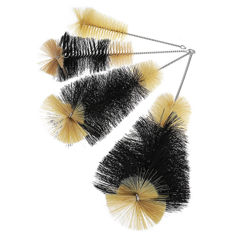 4Pcs/Set 100/250/500/1000ML Triangle Flask Taper Bottle Cone Cleaning Bristle Brushes