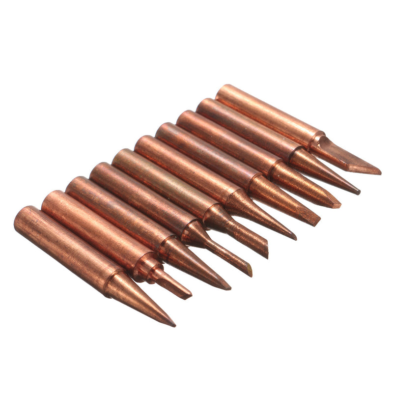 10Pcs Soldering Tip Pure Copper Electric Iron Head 900M Series Solder Tips