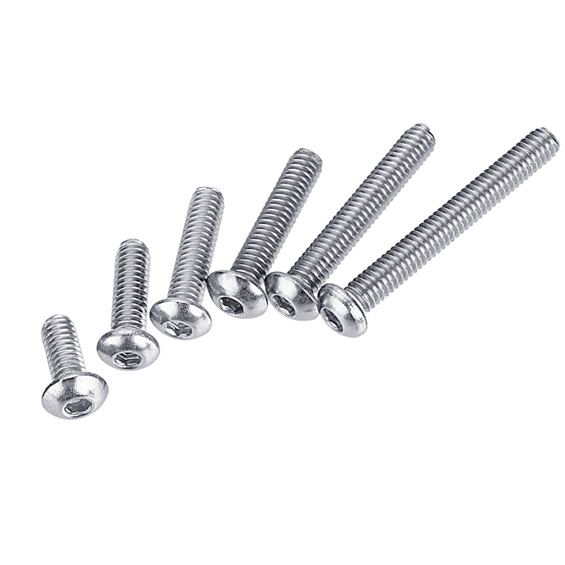 Suleve M2.5SH1 250Pcs M2.5 Hex Socket Button Head Screw 304 Stainless Steel Allen Bolt Assortment
