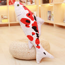KCASA KC Taisho Showa Red White Gibel Carp Golden Koi Fish Stuffed Plush Toy Cotton Goldfish Cushion