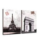 Miico Hand Painted Combination Decorative Paintings Paris Landscape Paintings Wall Art For Home Decoration