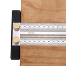 Drillpro 200/300/400mm Stainless Steel Precision Marking T Ruler Hole Positioning Measuring Ruler Woodworking Scriber Scribing Tool