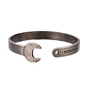 Fashion Titanium Steel Letters Men Bracelet Vintage Mechanical Wrench Open Bangle Bracelets for Men