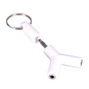 Bakeey Y type 3.5mm Jack 3 Pole Double Female To Stereo Male Adapter With Dust Cap Keychain