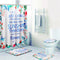 Sunshine Waterproof Bathroom Shower Curtain Toilet Cover Mat Non-Slip Rug Set