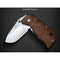 Enlan M027 Small Pocket Folding Knife with 8Cr13Mov Blade Wood Handle Liner-lock Stainless Steel Knife