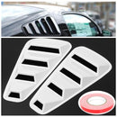 Pair White Side Window Louvers Scoop Cover Vent For Ford Mustang 2005-2014