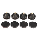 4Pcs Ebony Speaker Spike Isolation Stand Wooden Copper Tip Feet Spike with 23mm Base Pad