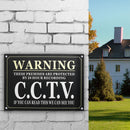 A3 Security Warning Sign Protected By 24 Hour CCTV Security Camera Sign Metal Waterproof Black