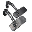 Universal Motorcycle Bike Rectangle Rear View Mirrors 8mm 10mm Black Carbon