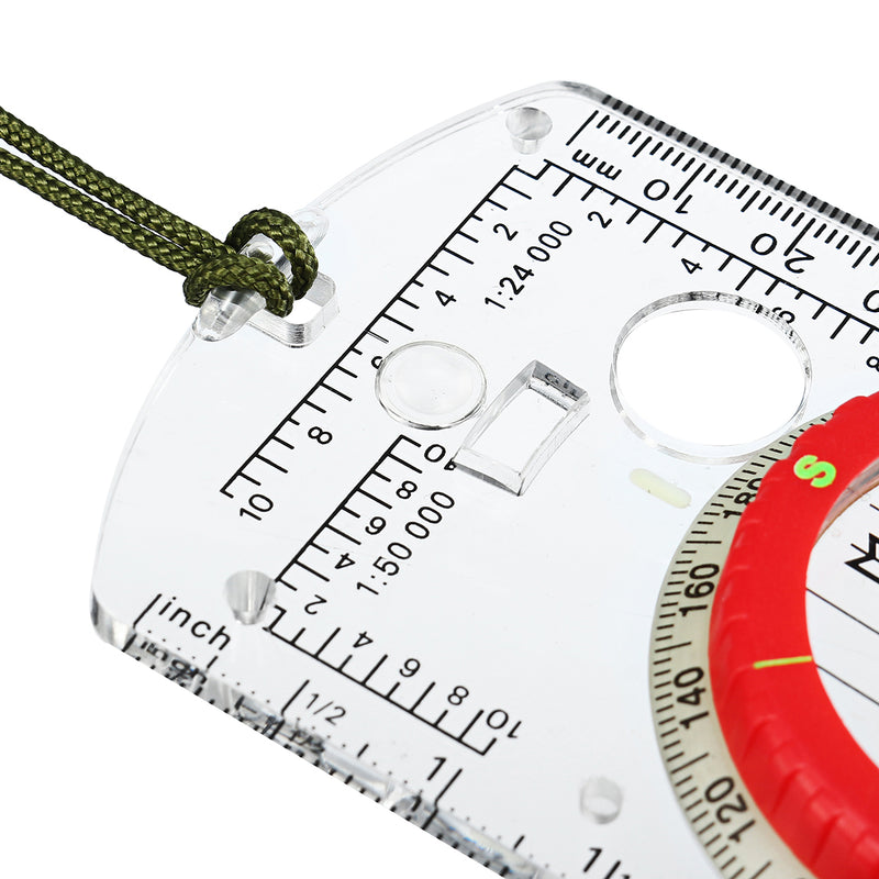 Professional Pocket Military Compass Compact Baseplate Pocket Hiking Sighting Walking LED light