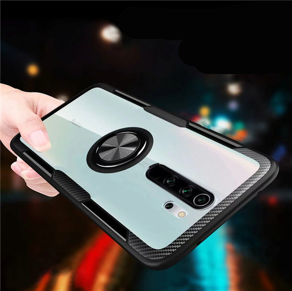 For Xiaomi Redmi Note 8 Pro Case Bakeey 360 Adjustable Ring Holder Anti-slip Shockproof Transparent TPU Protective Case