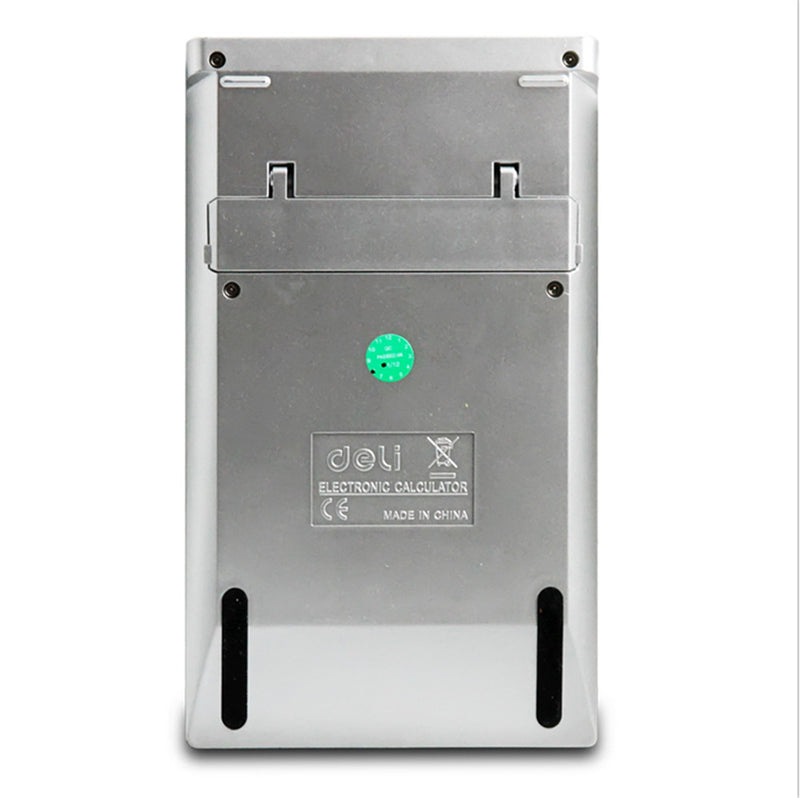 Deli Double Power Large Screen Calculator Ultra-thin Fashion White Computer