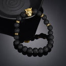 Retro Leopard Beaded Bracelet Natural Stone Bracelet For Men Volcanic Rock Bracelet