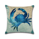 Ocean Octopus Sea House Crab Printed Cotton Linen Cushion Cover Square Sofa Car Decor Pillow Case