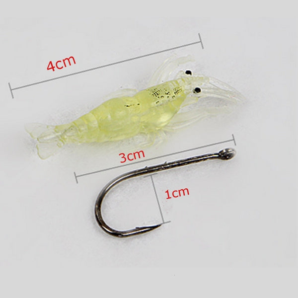 20pcs Shrimp Fishing Lure Soft Prawn Shrimp Fishing Lure with Hook