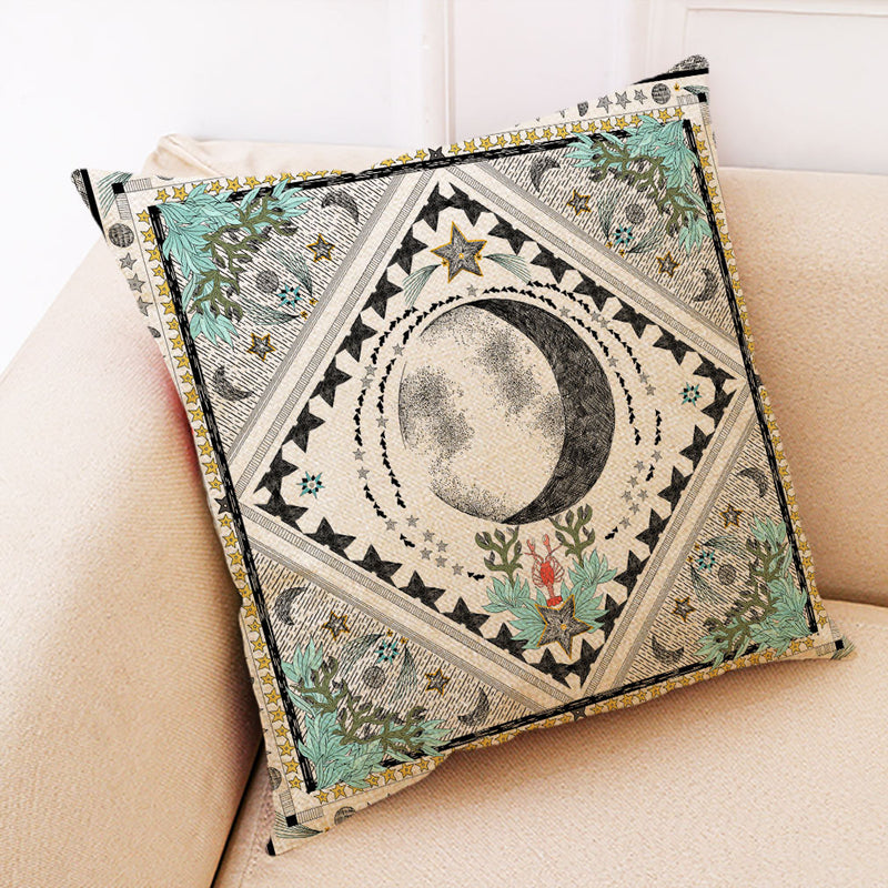 Mandala Tarot Creative Style Linen Throw Pillow Cover Home Office Back Cushion Cover Star Pillow Case