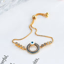 Unisex Evil Eye Bracelets Ethnic Blue Zircon Round Charm Bracelet Vintage Jewelry