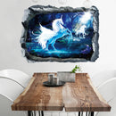 Miico Creative 3D Unicorn Broken Wall Removable Home Room Decorative Wall Decor Sticker