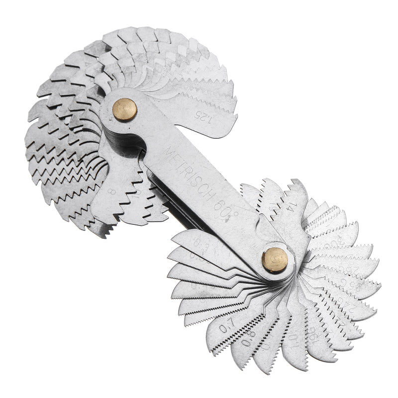 28Pcs Blades Whitworth UK 55 Degree Screw Pitch Thread Measuring Gauge Tool