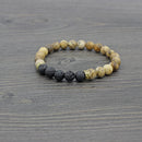 Ethnic Volcanic Rock Beads Bracelet Vintage Lava Rock Beads Adjustable Bracelet Jewelry Gift For Men