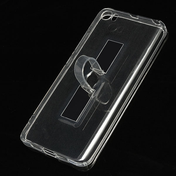 Retractable Finger Ring Holder Transparent Soft TPU Case for Xiaomi Mi5